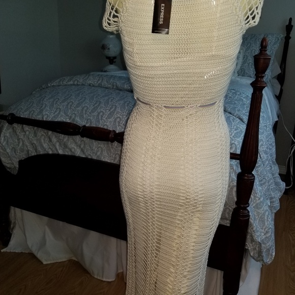 NWT EXPRESS Crochet Maxi Dress XS - Picture 7 of 7